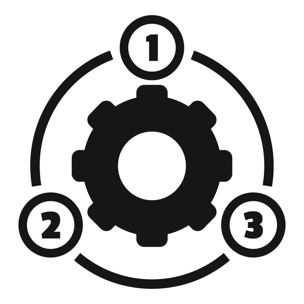 Algorithm working with three steps process and gear wheel vector