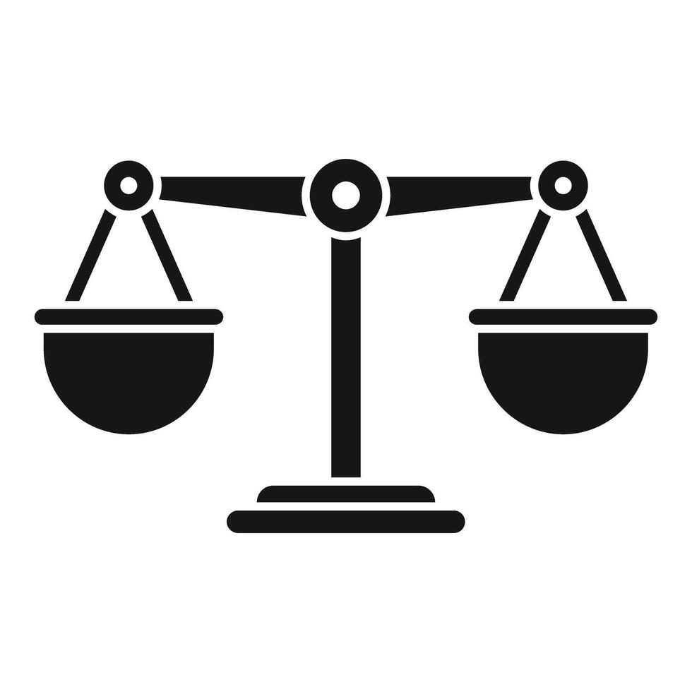 Balance scale comparing weight showing justice and law vector