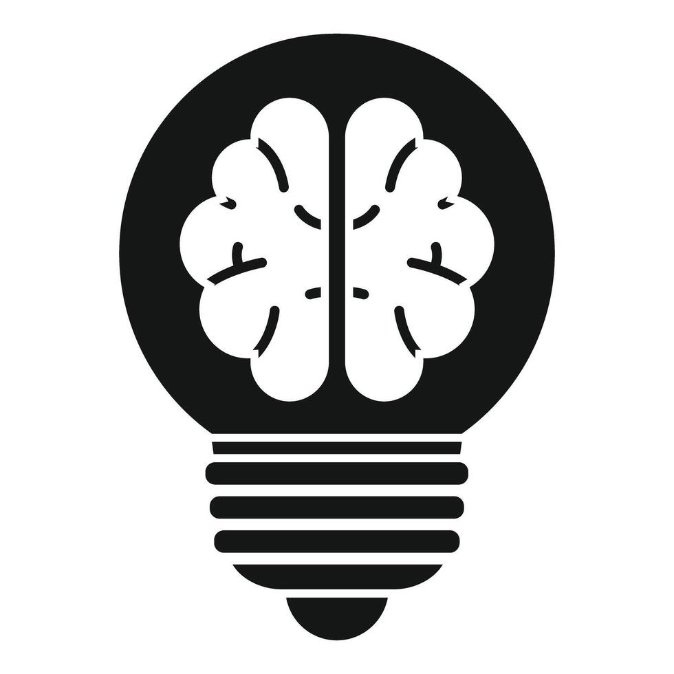 Brain lightbulb representing creative idea generation vector