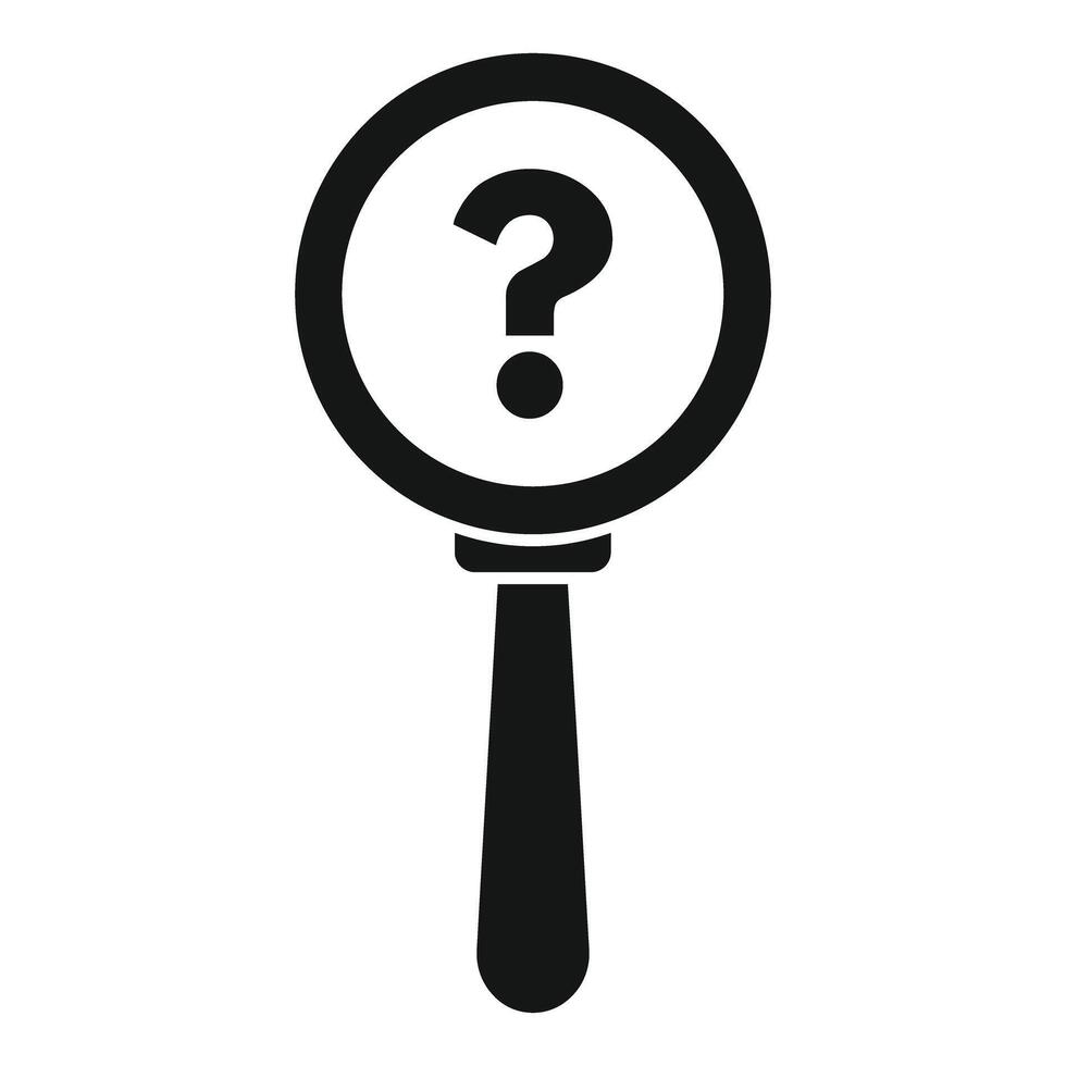 Magnifying glass zooming in on question mark icon vector