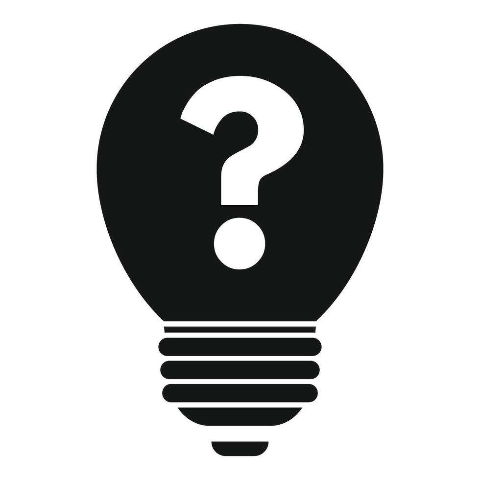 Light bulb with question mark symbolizing solving problems vector