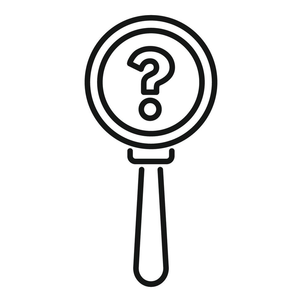 Magnifying glass is showing question mark symbol on white background vector