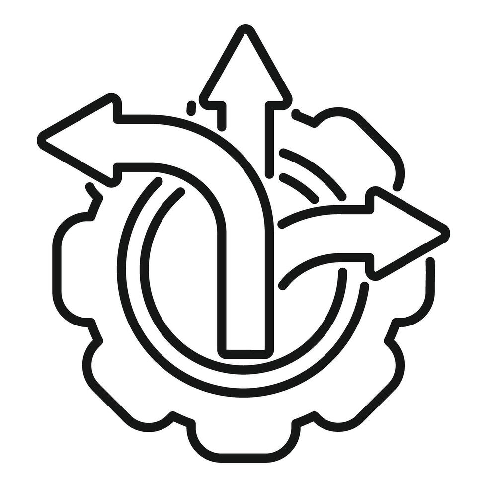 Gear wheel with arrows representing business process optimization vector