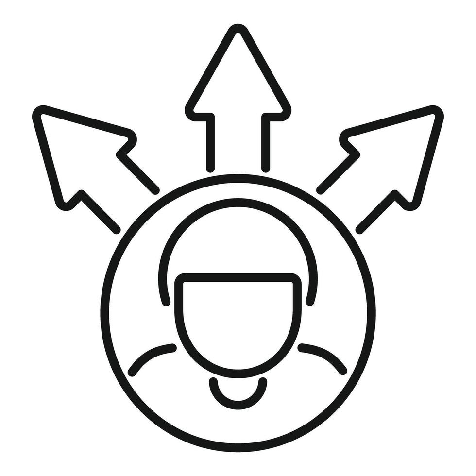 Businessman choosing the right direction with three arrows vector