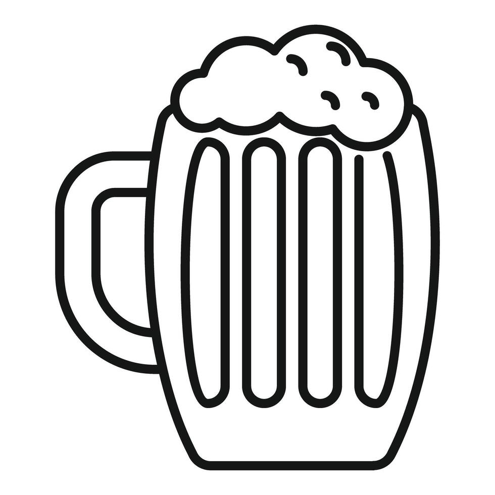 Mug of beer with foam drawing minimalist illustration vector