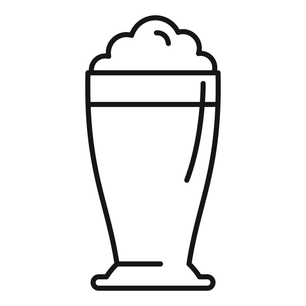 Tall glass of beer with foam on top minimalist icon vector
