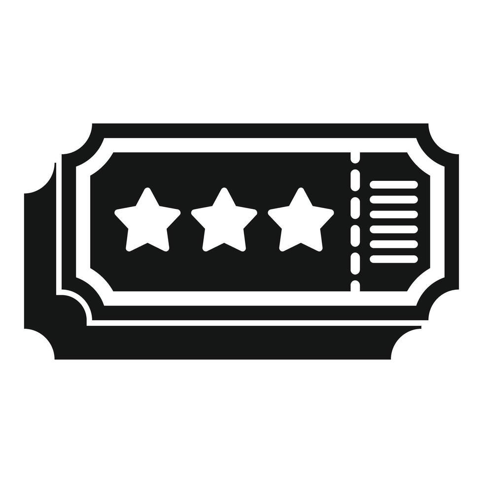 Black vip ticket icon showing three stars for premium access vector