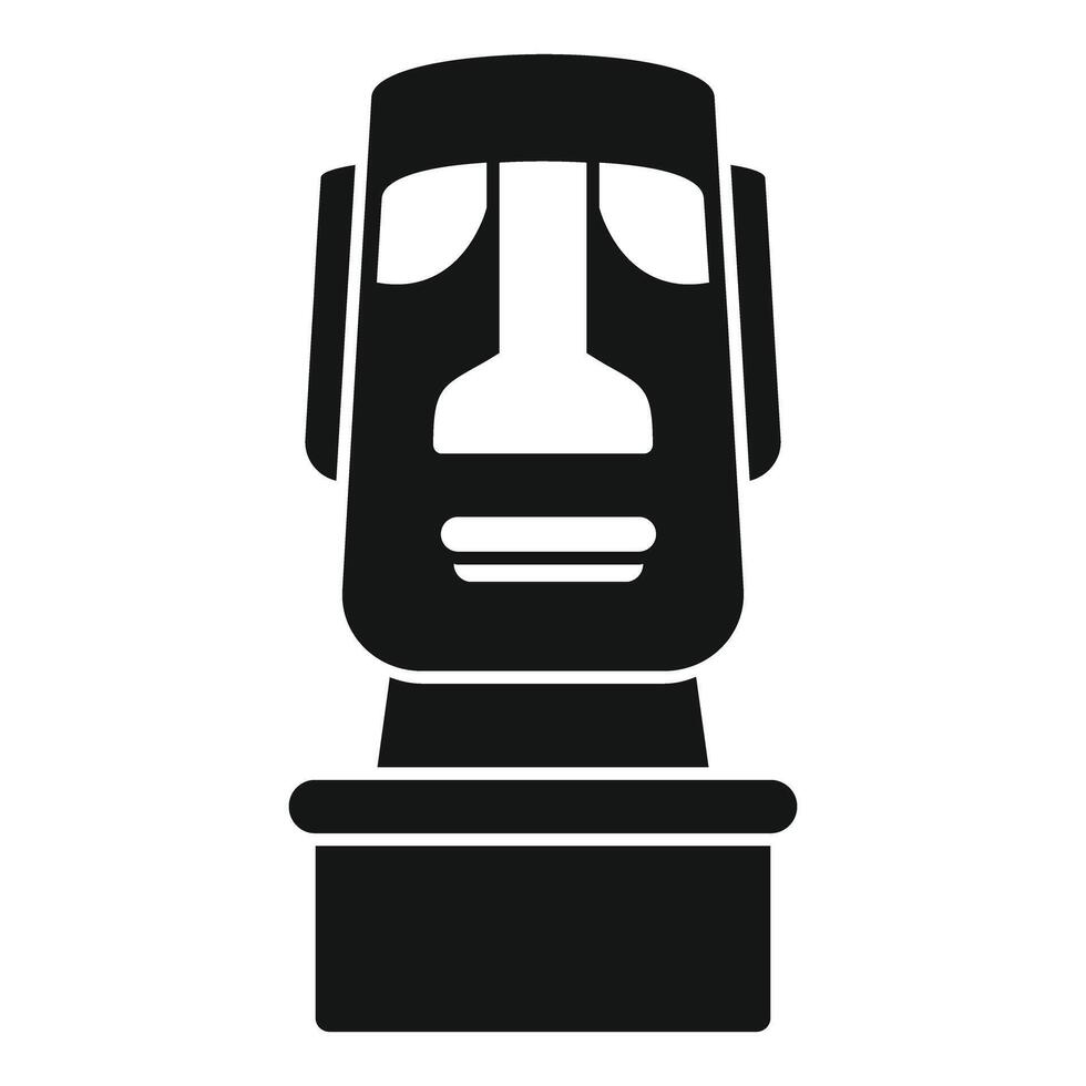 Easter island moai ancient stone statue is standing on a pedestal vector