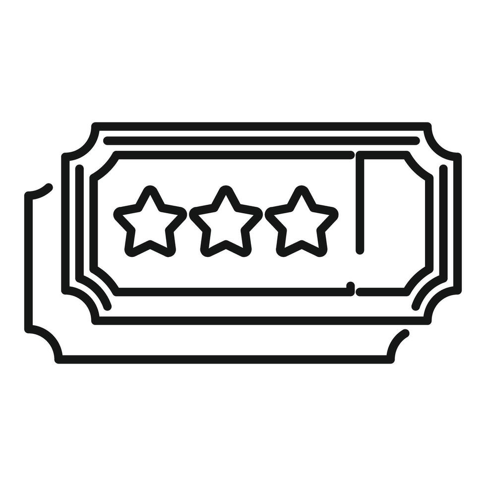 Three stars ticket representing feedback and review vector