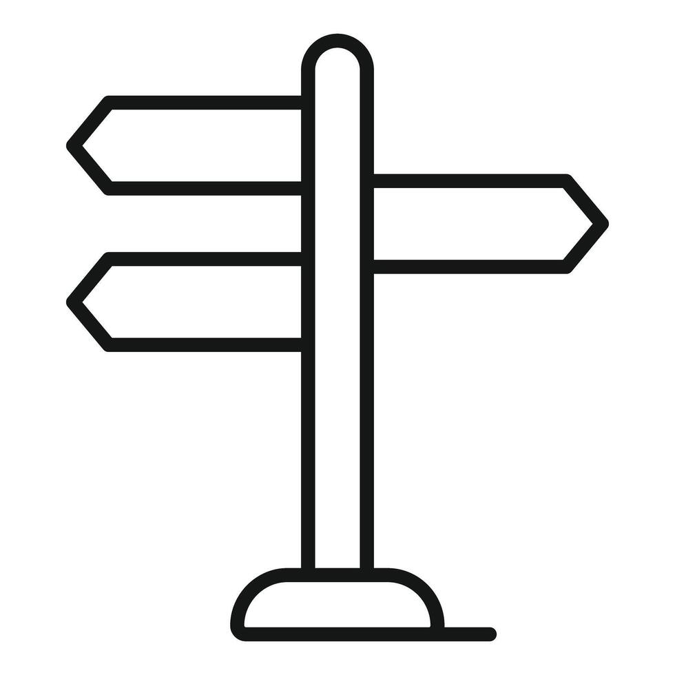 Road sign post showing different directions icon vector