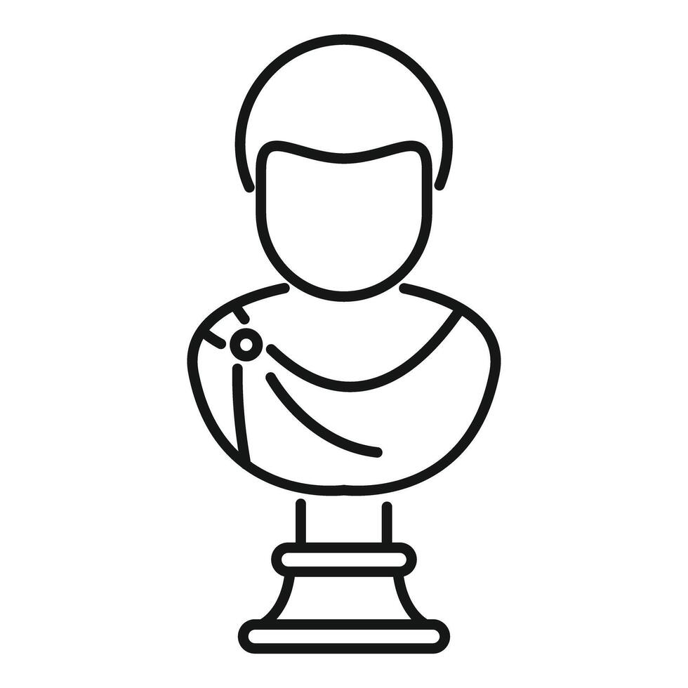 Line icon style illustration of a bust of a roman emperor vector