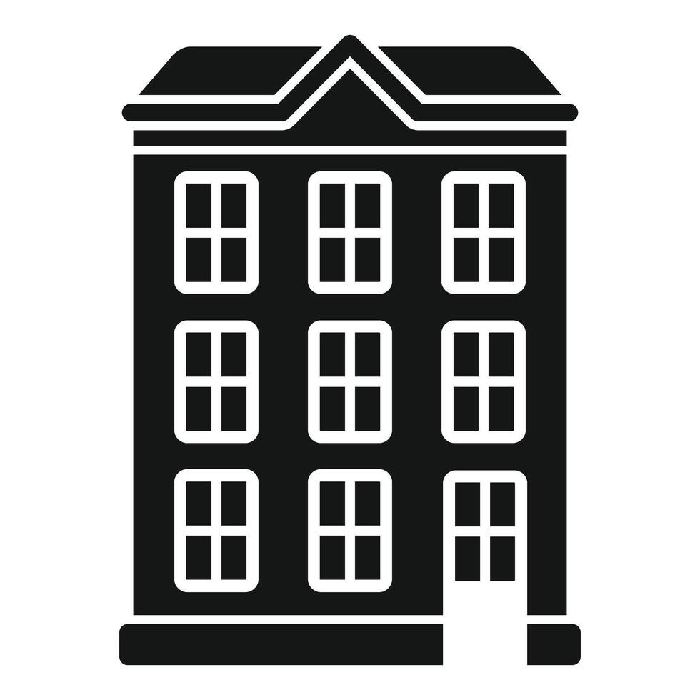 Old city building facade with door and windows vector