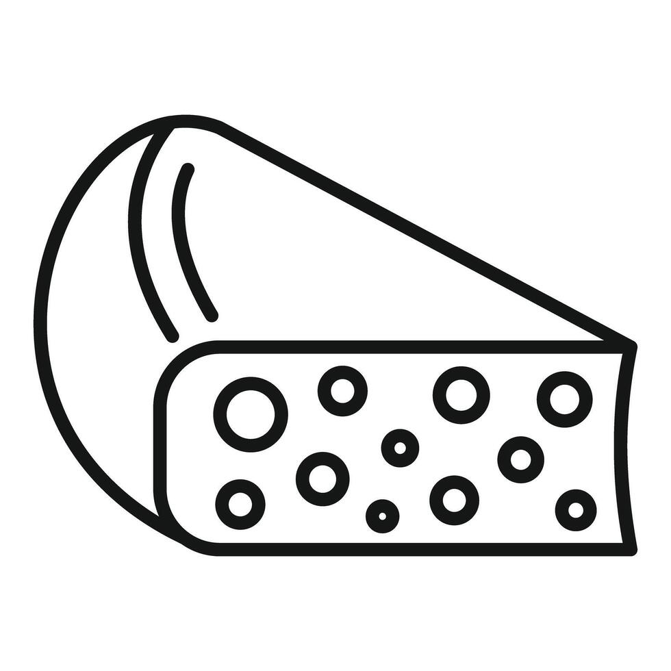 Slice of swiss cheese showing holes icon illustration vector