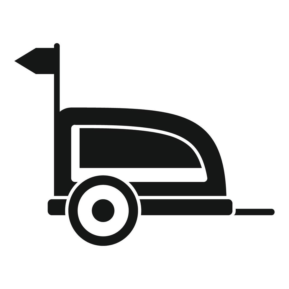 Bike trailer with flag for bicycle transportation icon vector