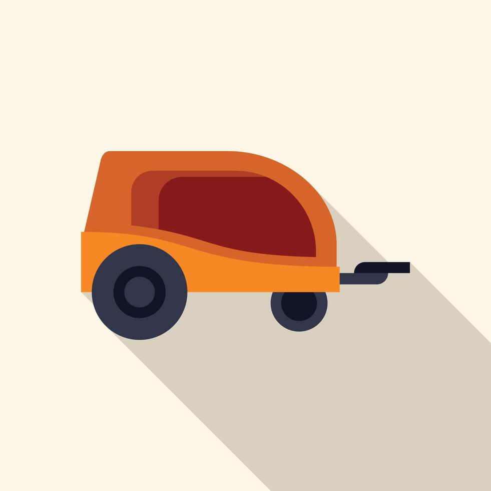 Orange trailer for camping showing mobile lifestyle vector