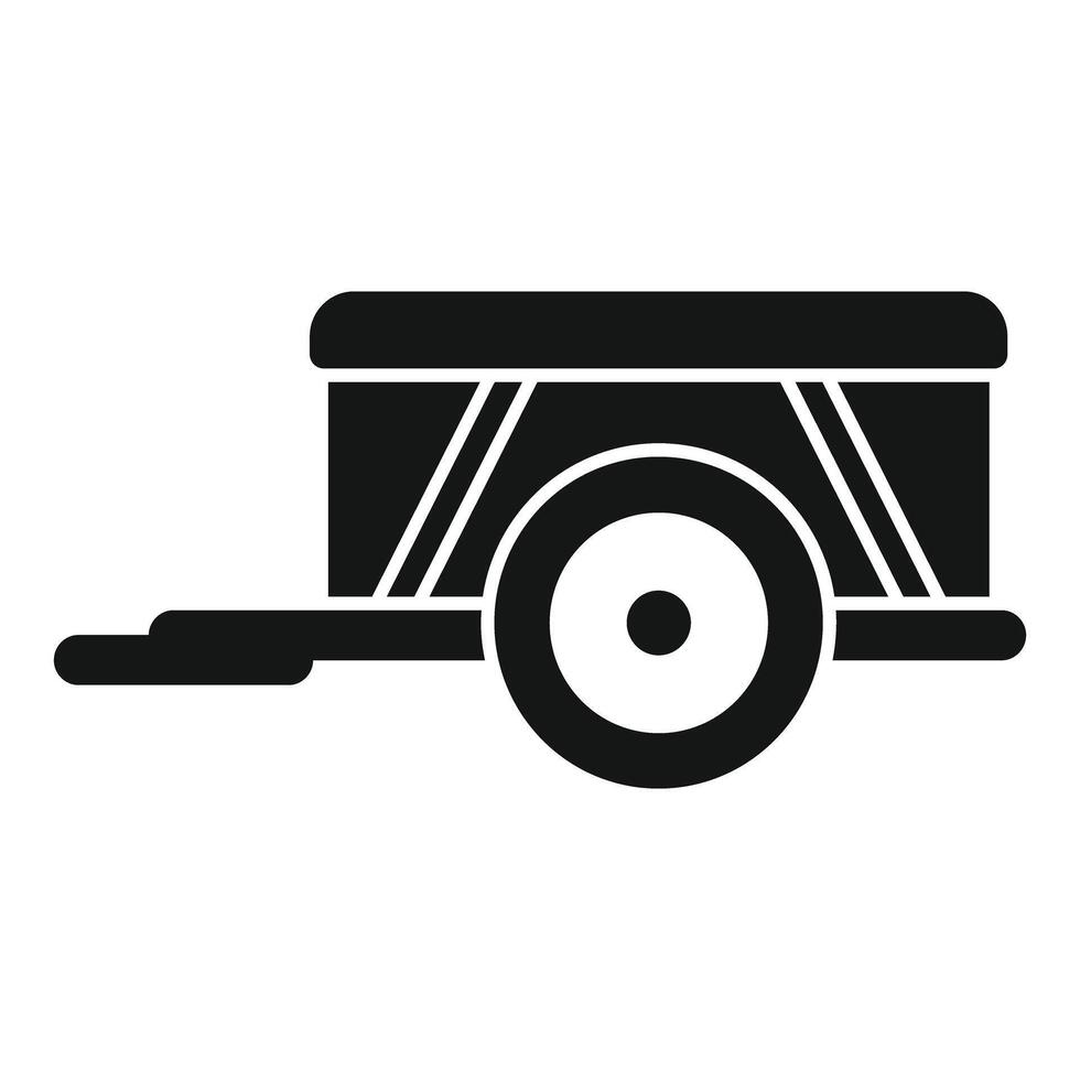 Trailer with one wheel standing on white background vector