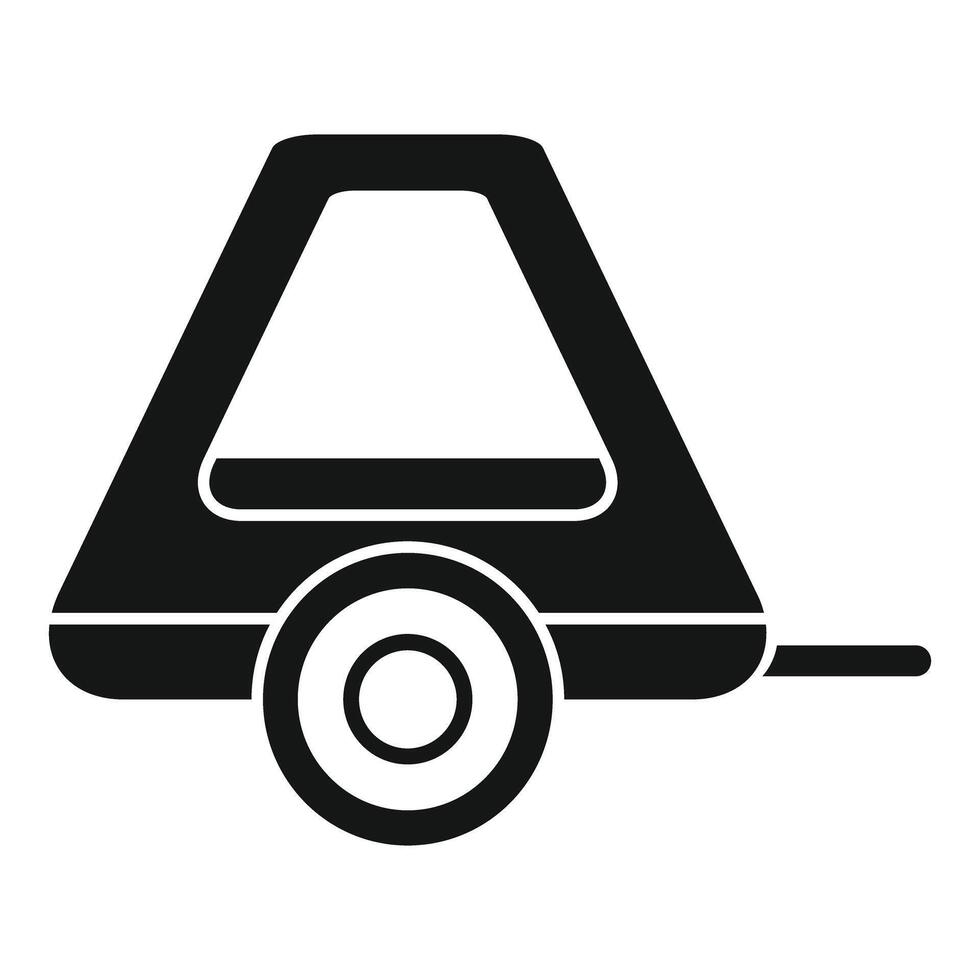 Camper trailer icon representing travel and camping adventure vector