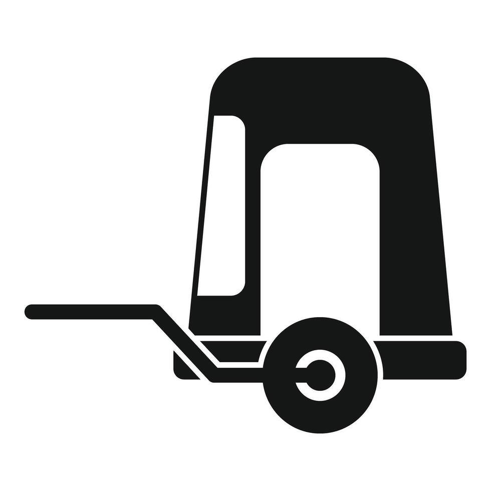 Airport luggage cart standing with handle extended for baggage vector