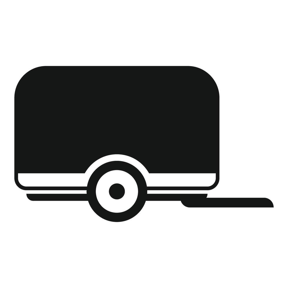 Black trailer icon representing camping and outdoor recreation vector
