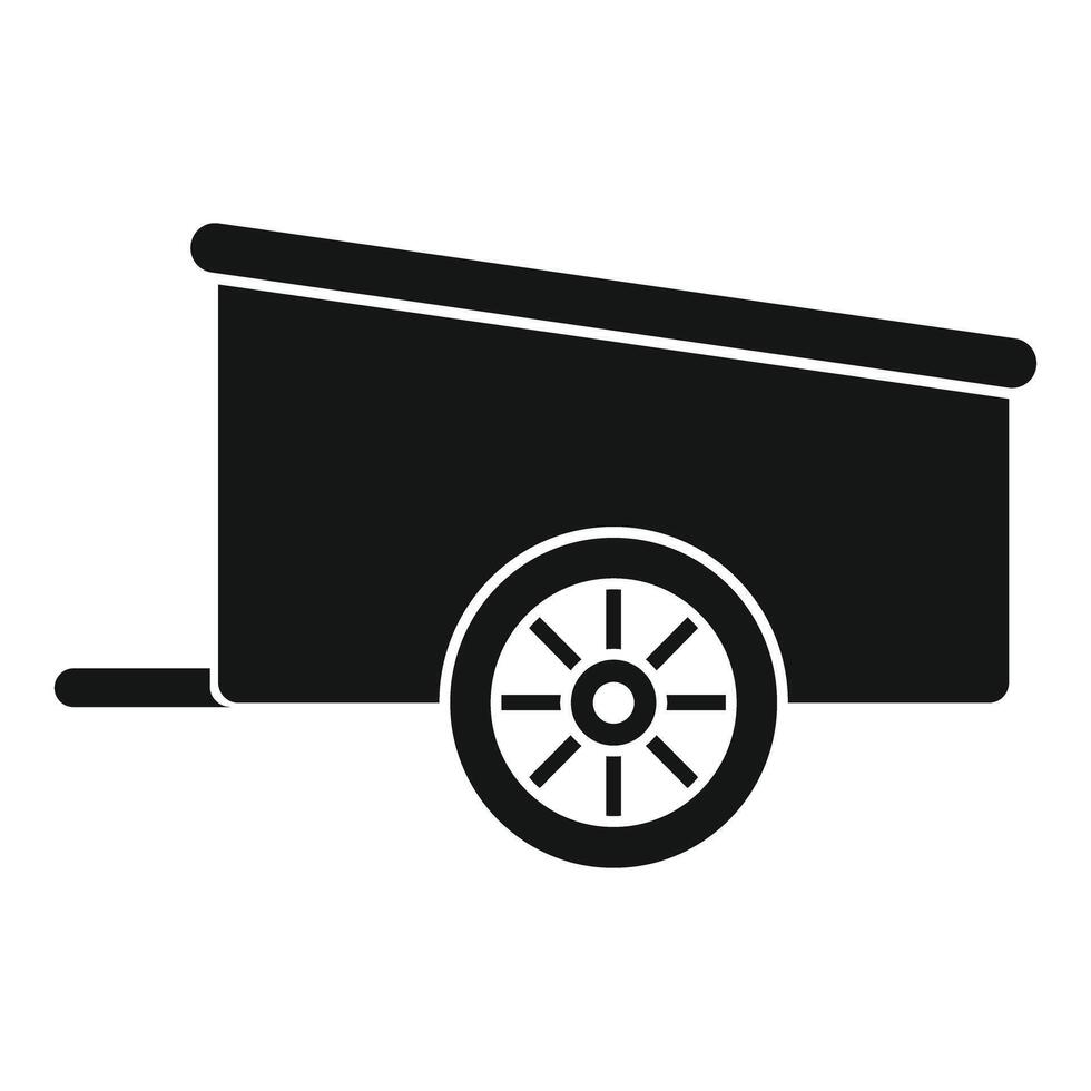 Bike trailer with one wheel transporting icon simple style vector