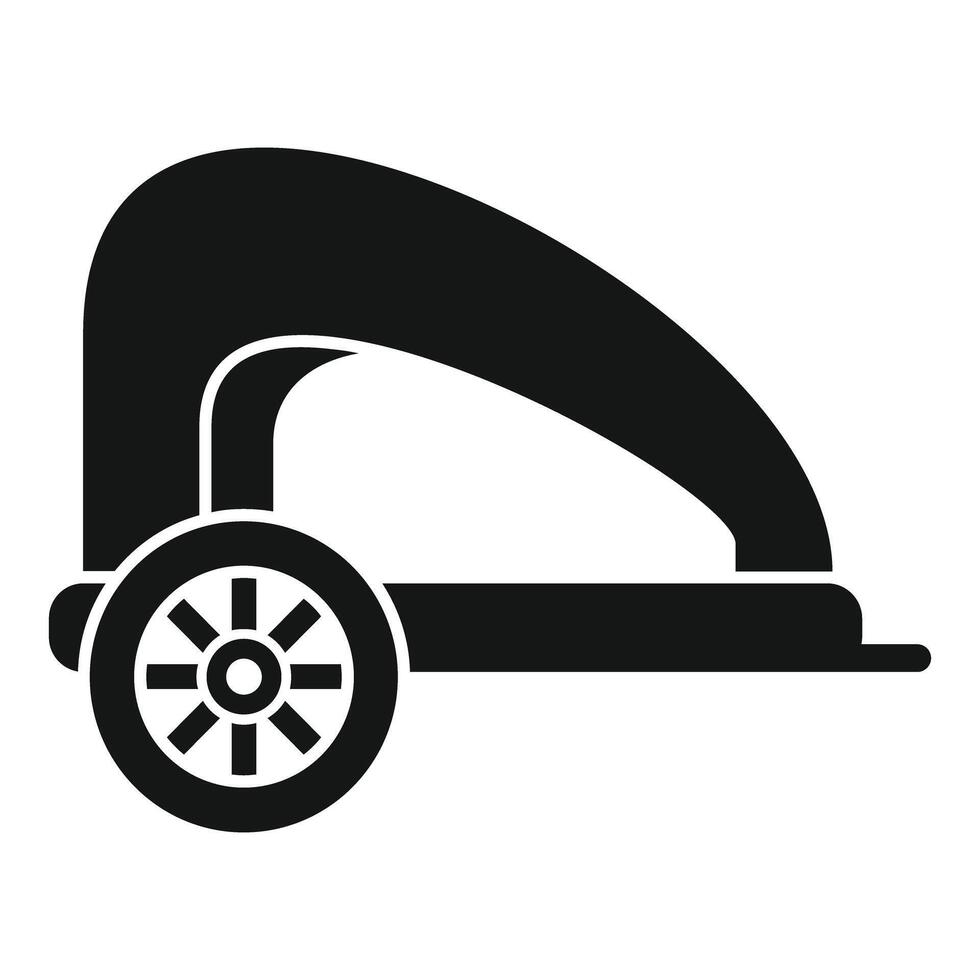 Small covered trailer for bike icon, simple style vector
