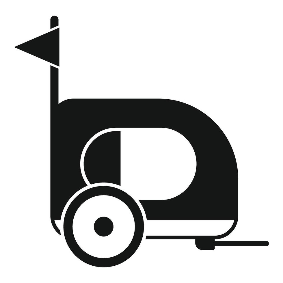 Bike trailer with flag for safe family trip icon vector