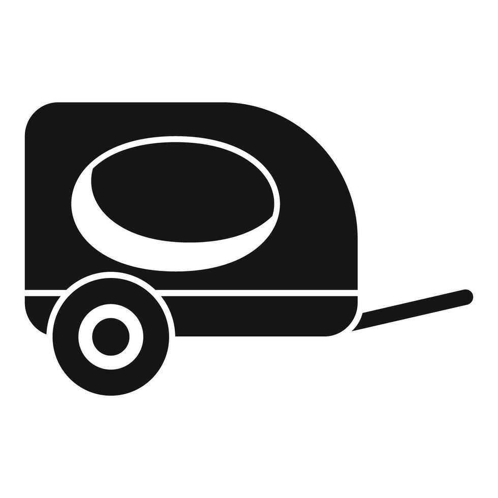 Small camping trailer icon showing travel and adventure vector