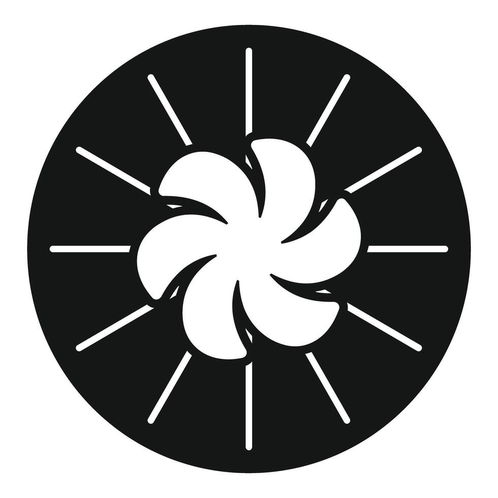 Round turbine generating renewable energy icon vector