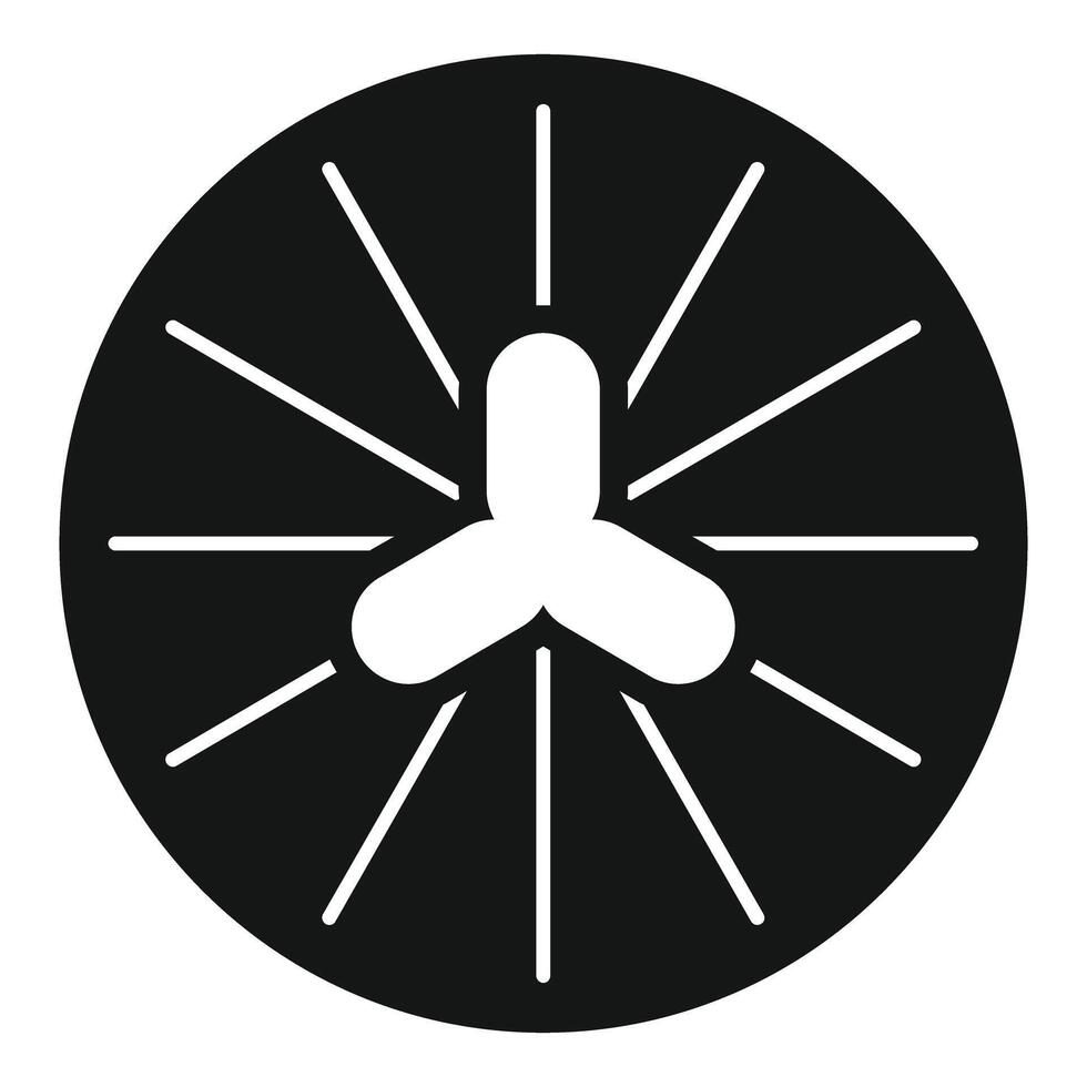 Drone propeller rotating with blades generating airflow vector