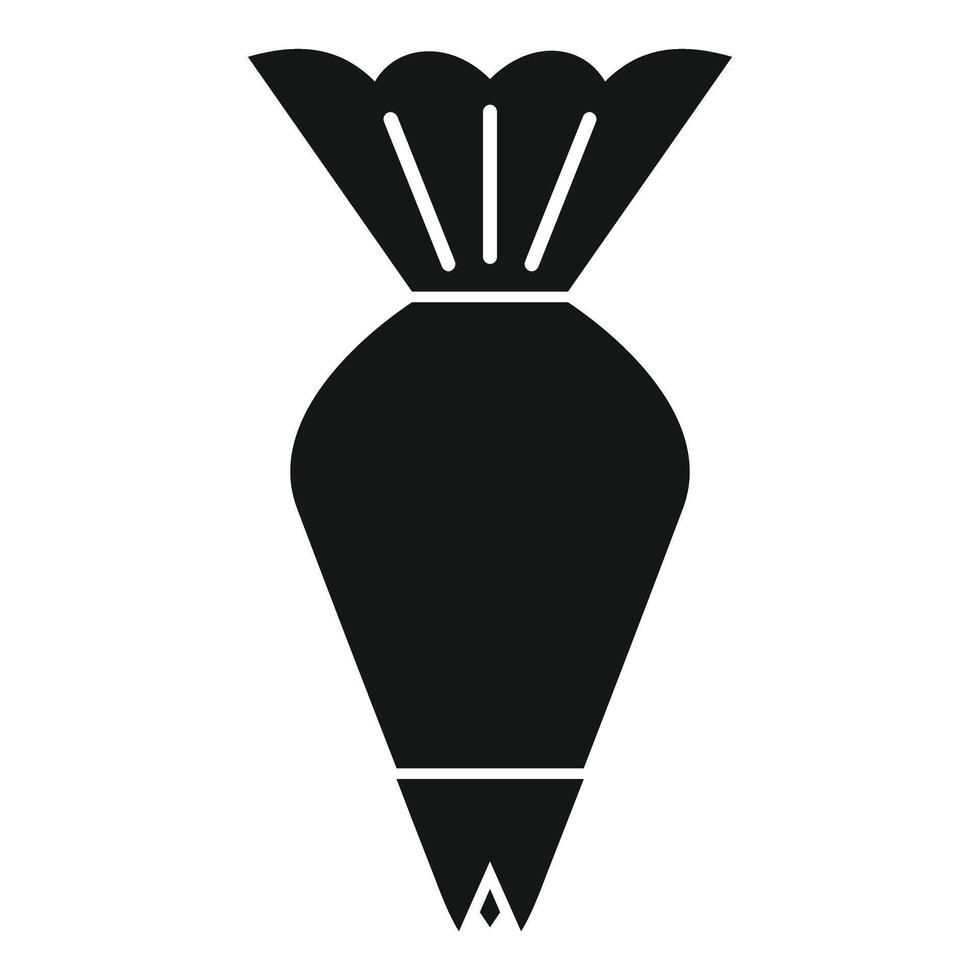 Pastry bag making cream decoration icon, bakery tool glyph vector