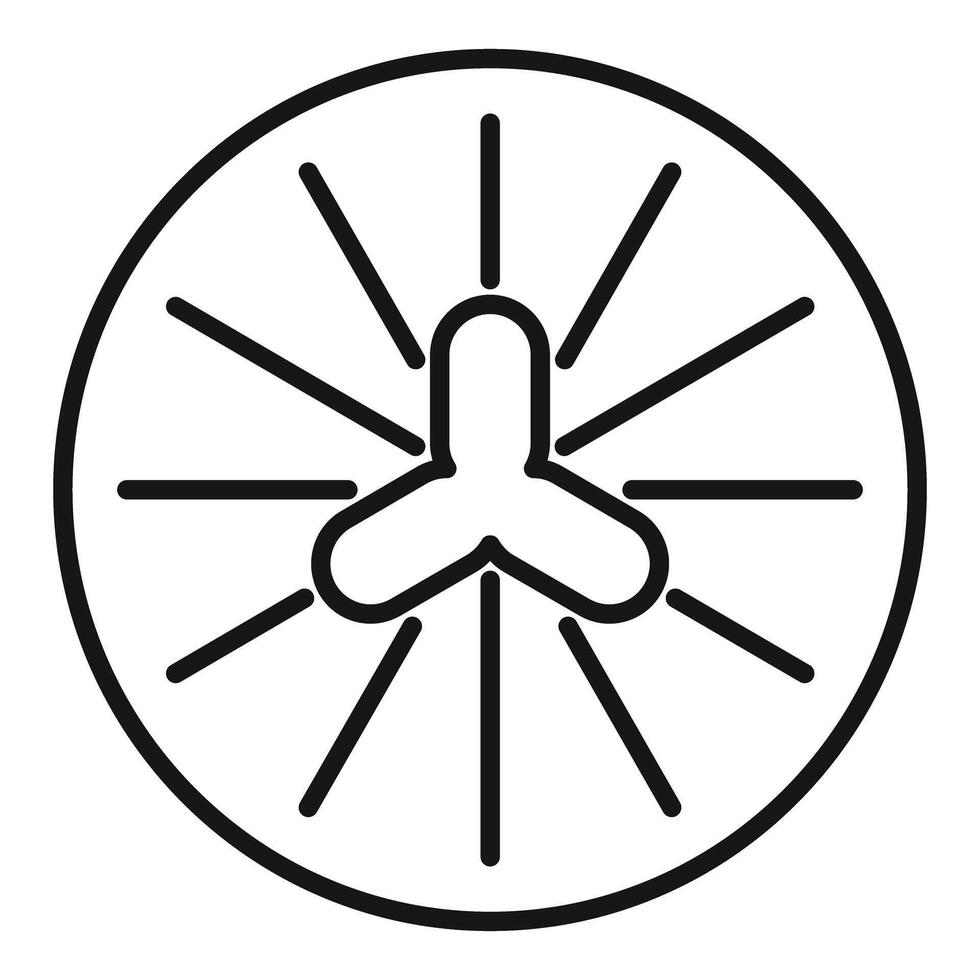 Ceiling fan rotating distributing cool airflow icon vector