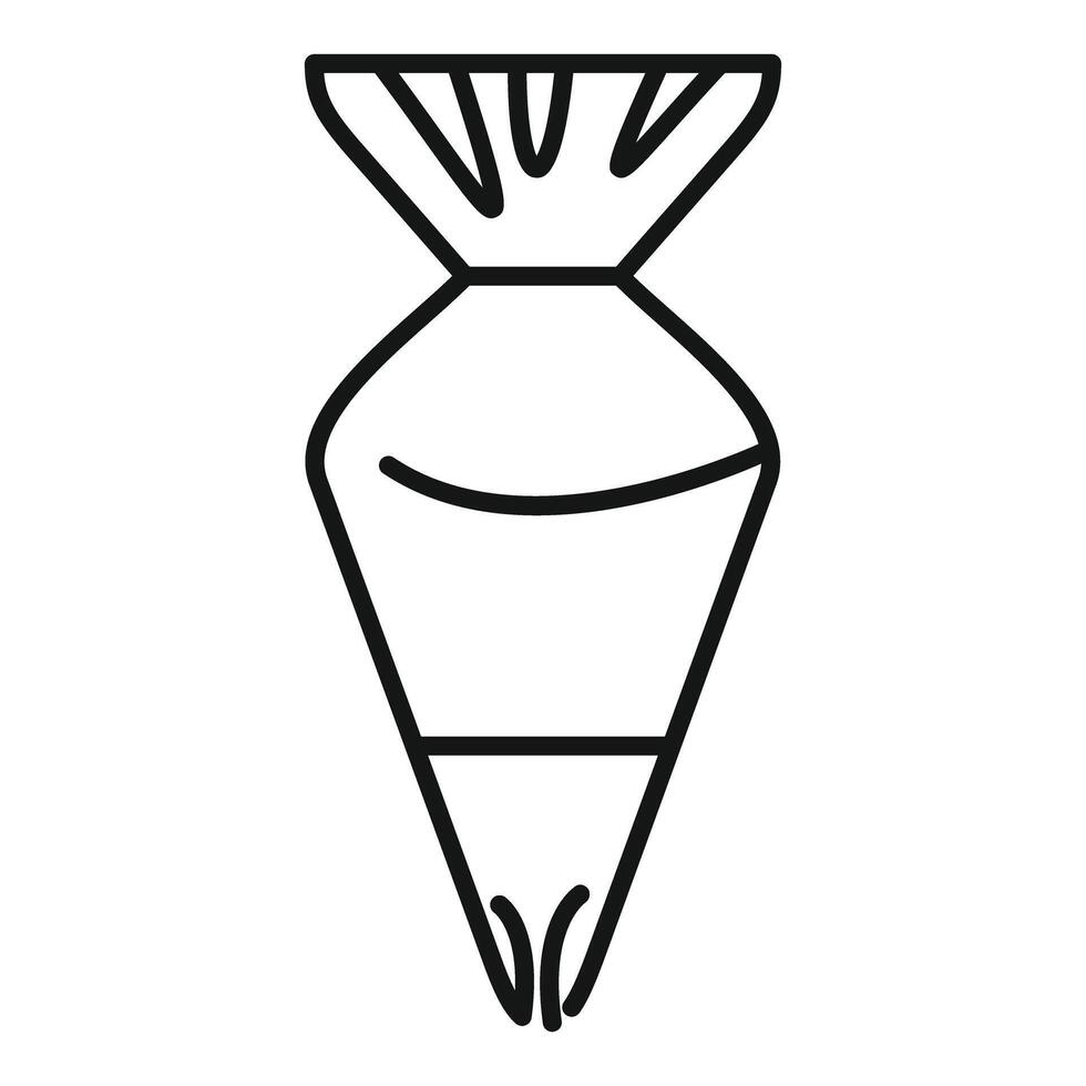 Pastry bag for decorating cakes and desserts line icon vector