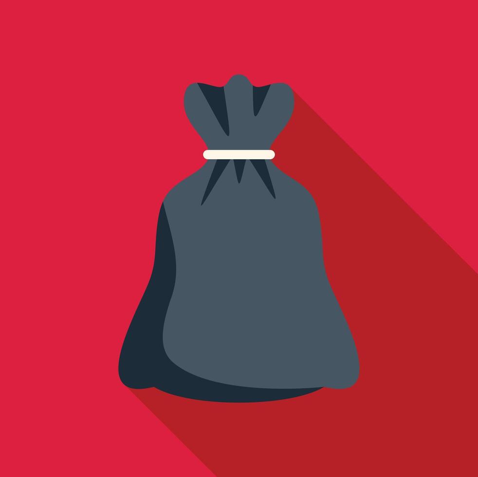Big tied garbage bag for trash and rubbish disposal on red background vector