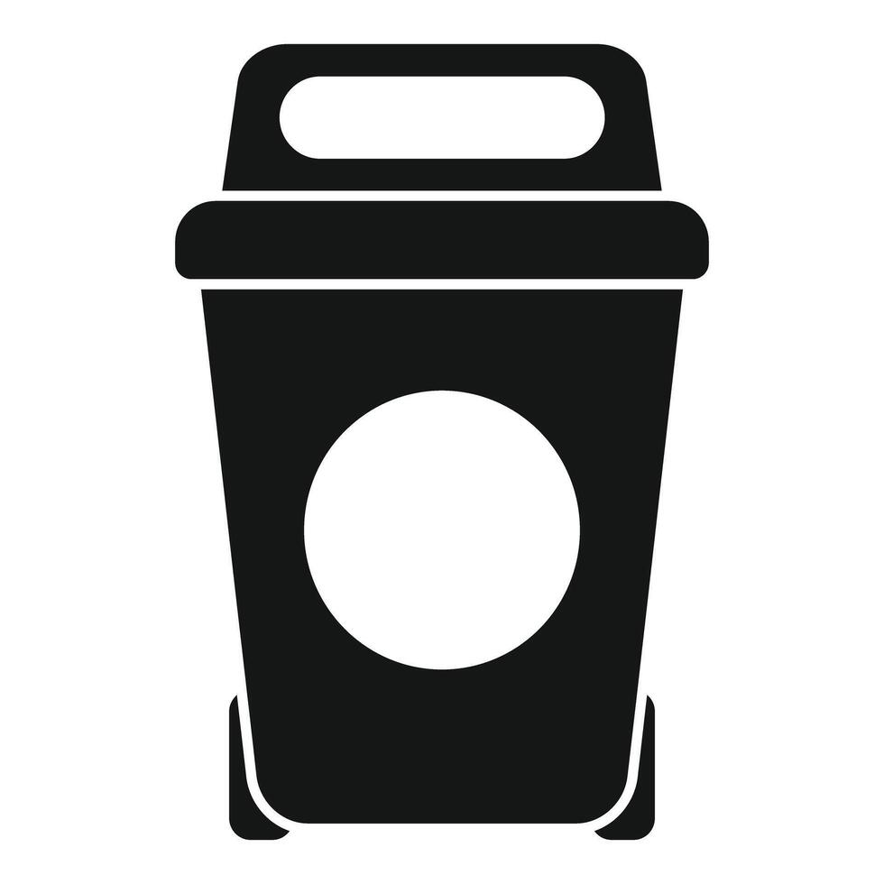 Black trash can with wheels and handle for sorting waste vector