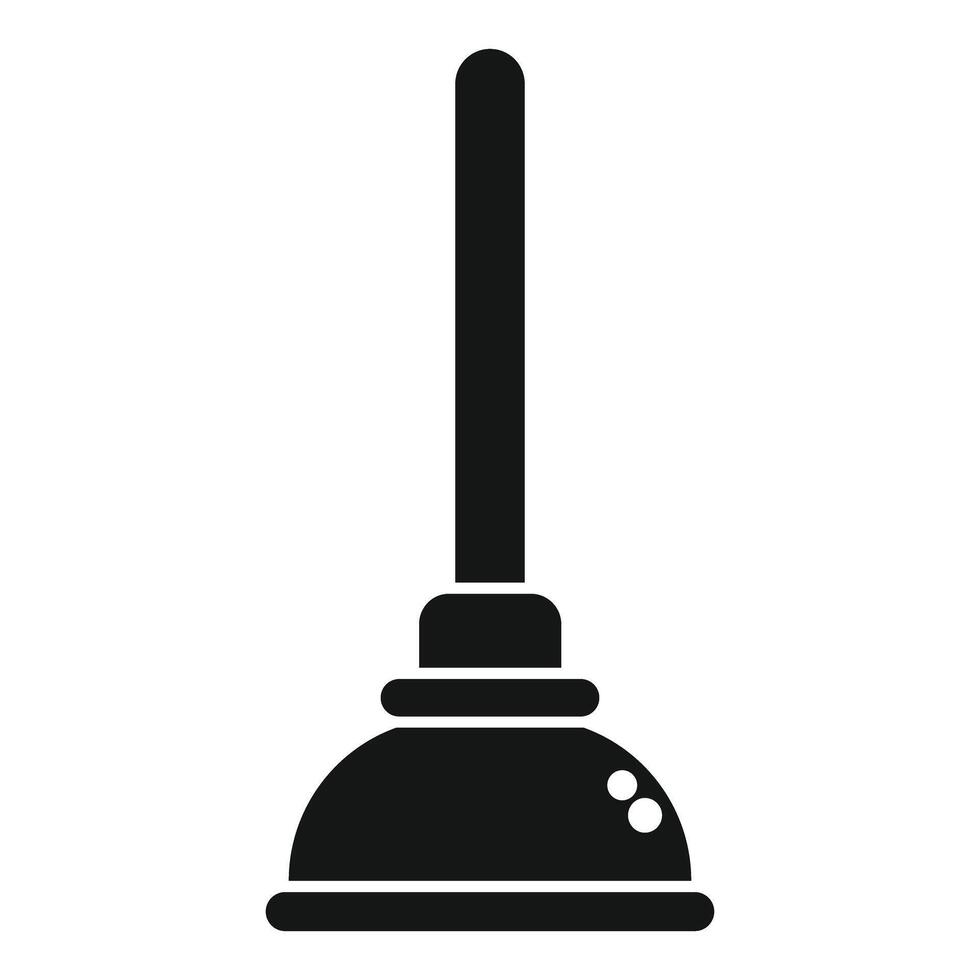 Toilet plunger standing with wooden handle vector