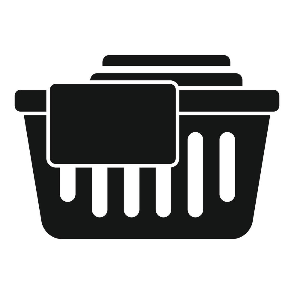 Laundry basket full of clean clothes ready for folding vector