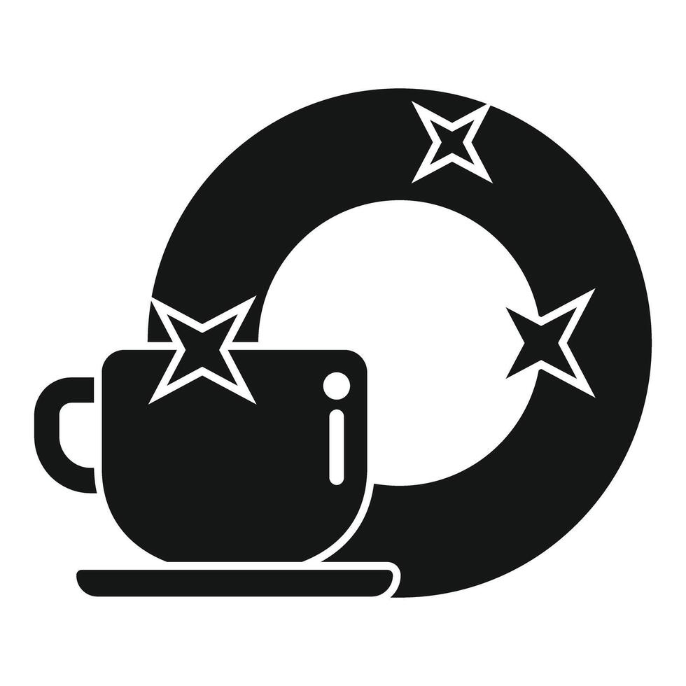 Clean dishes icon showing sparkling cup and plate vector
