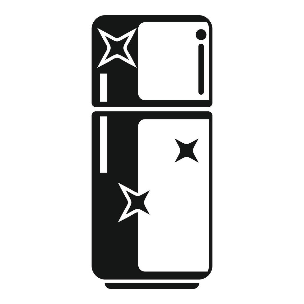 Clean and shiny refrigerator is sparkling clean after housework vector