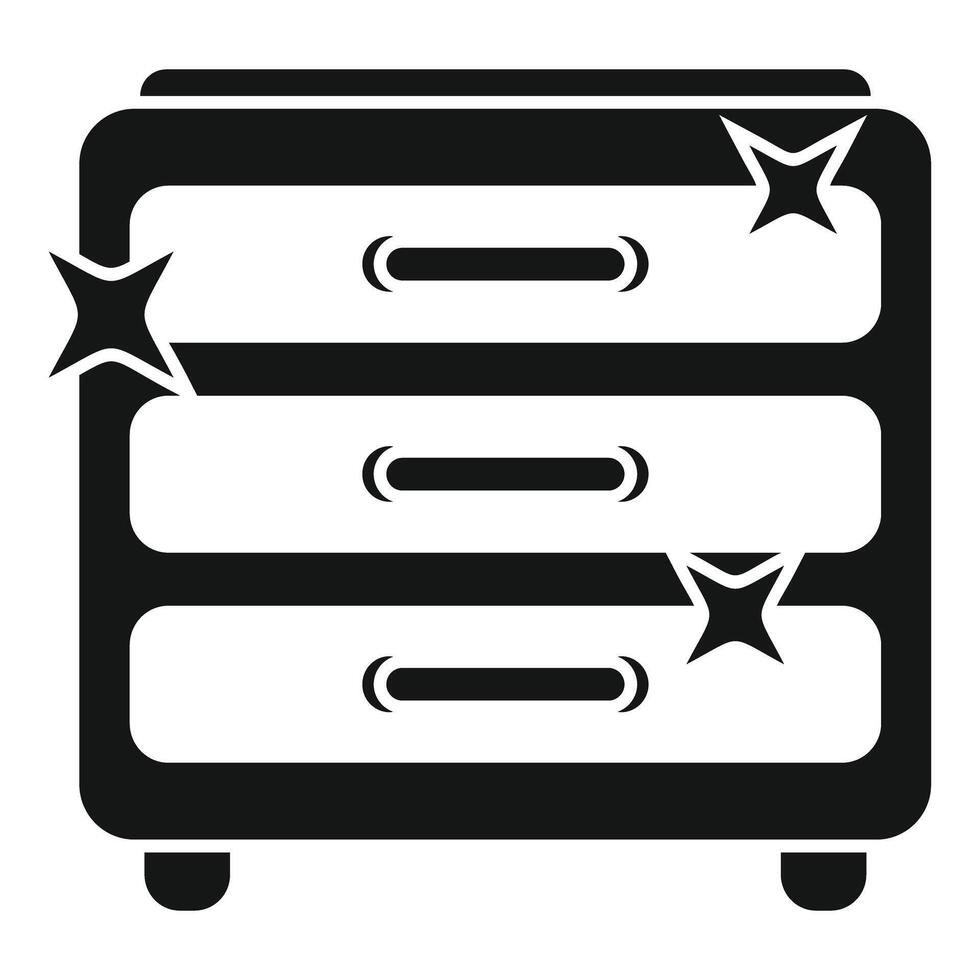 Cleaning service is cleaning a wooden chest of drawers with a piece of cloth and detergent vector