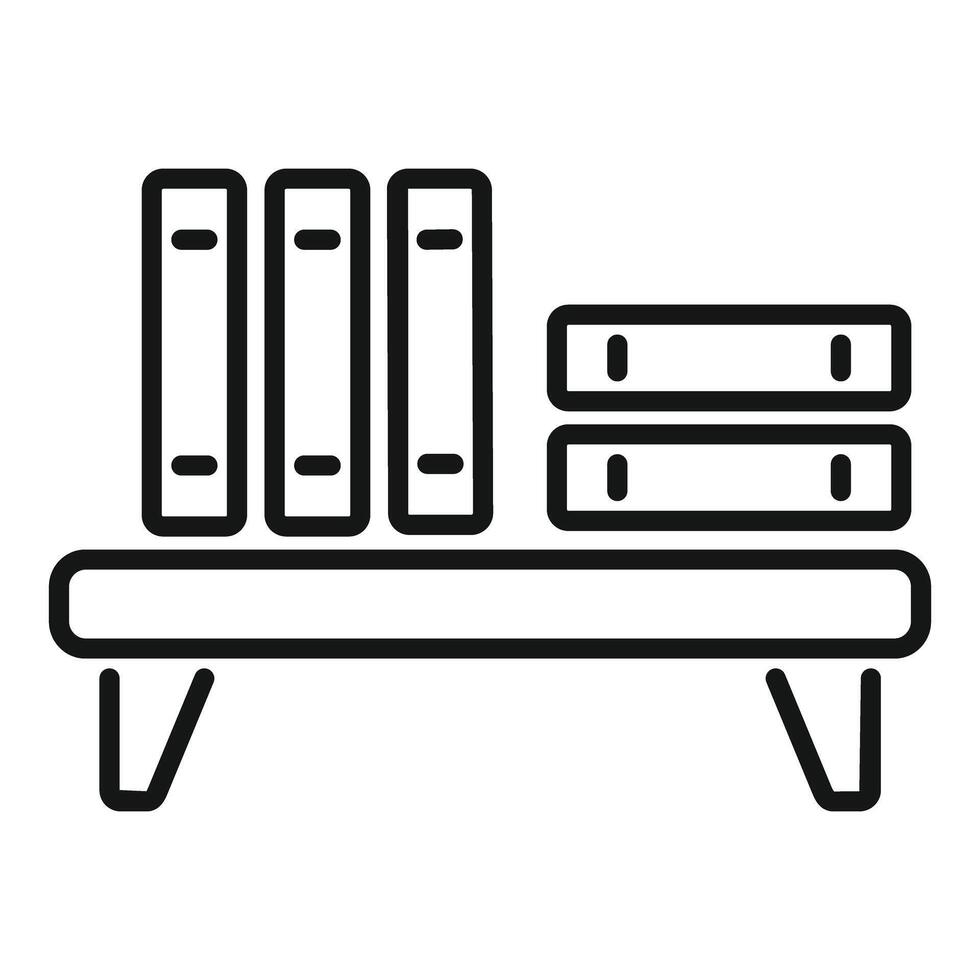 Bookshelf holding books is standing against white background vector