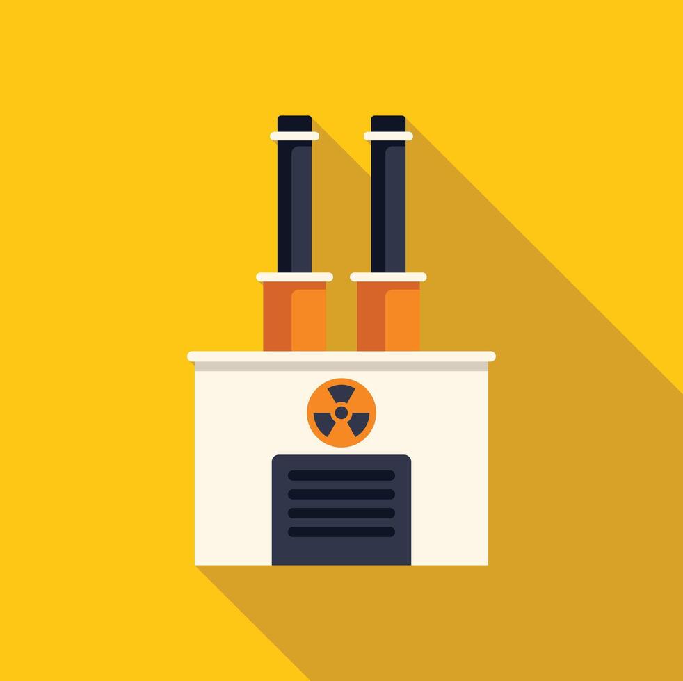 Nuclear power plant emitting smoke from its chimneys vector