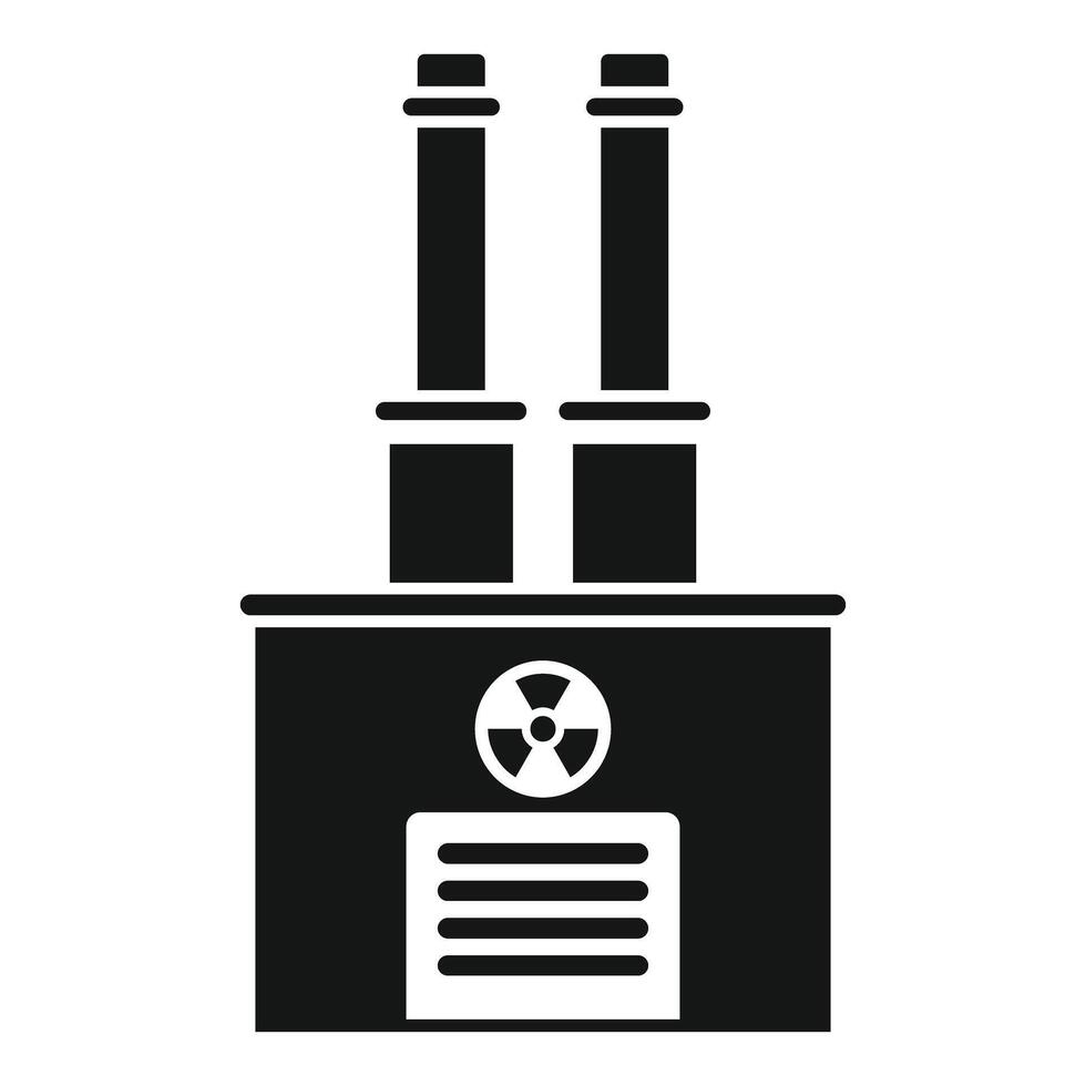 Nuclear power plant generating electricity with two chimneys vector