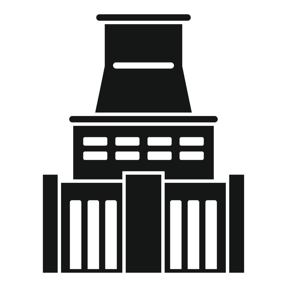 Geothermal power plant generating green energy icon vector