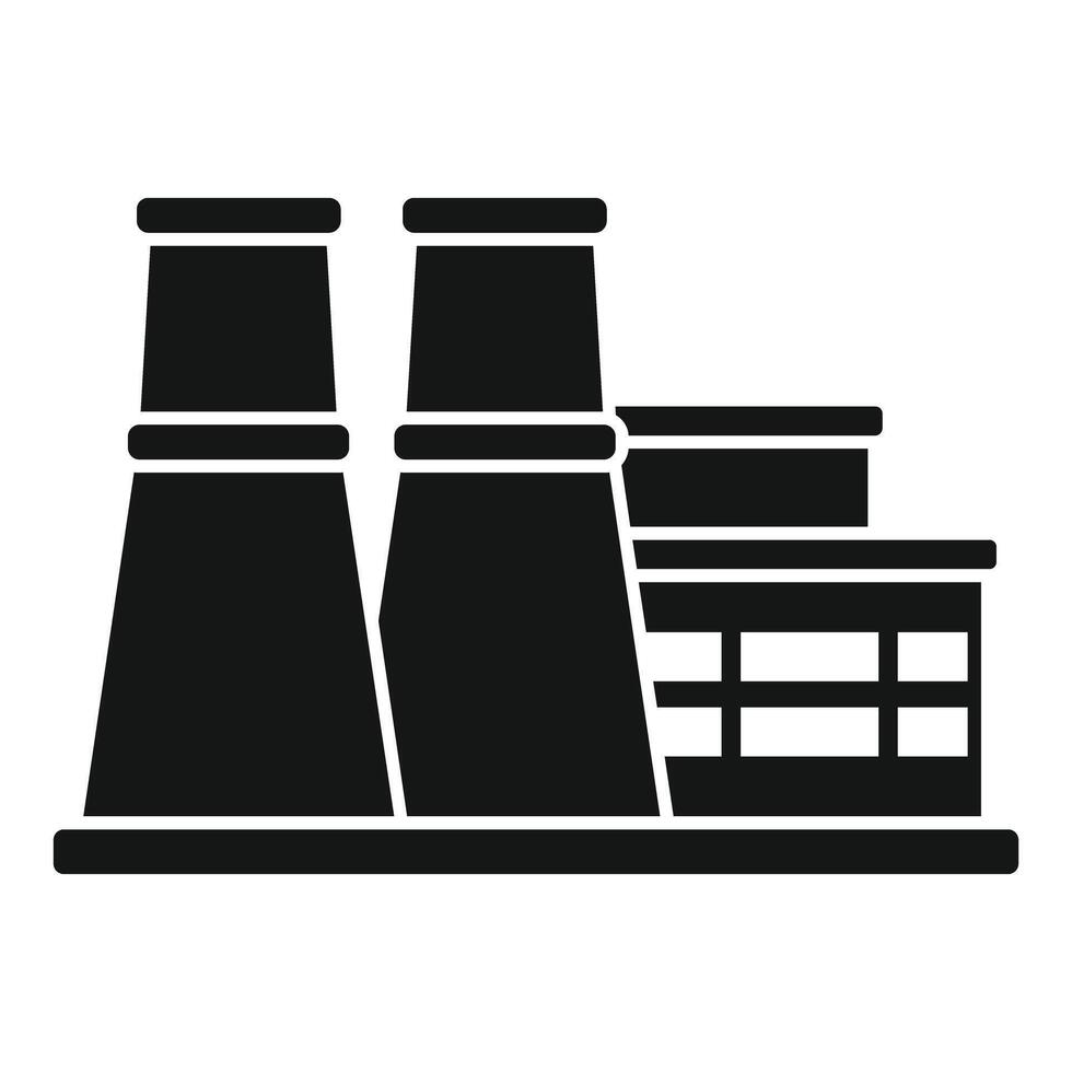 Power plant building generating electricity from fossil fuel vector