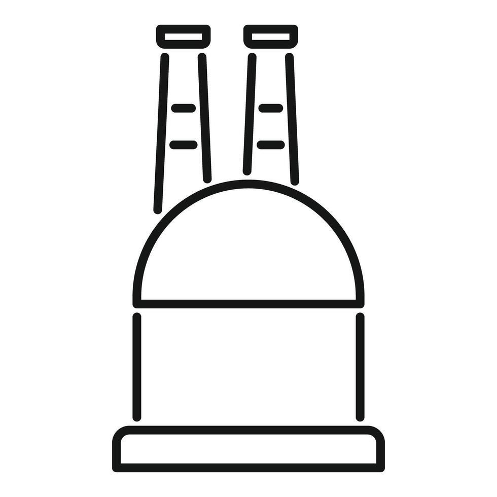 Gas storage tank with two towers drawing vector