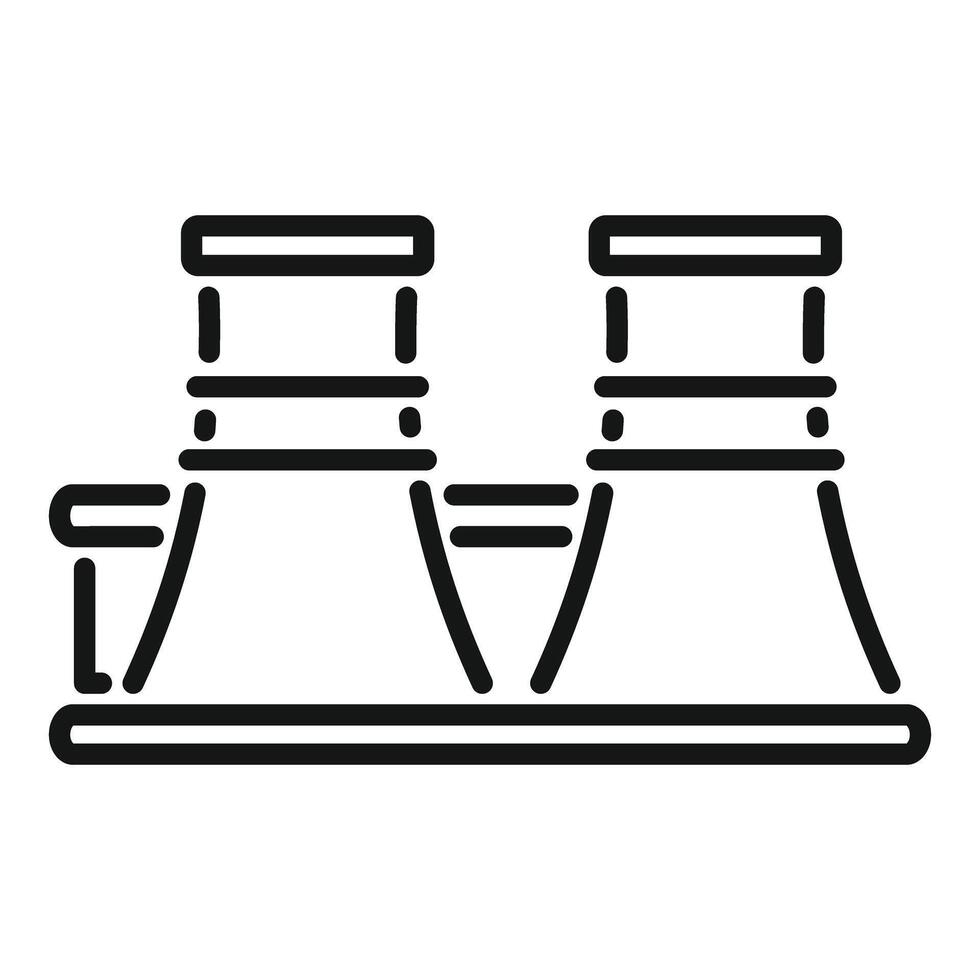 Nuclear power plant generating clean energy line icon vector