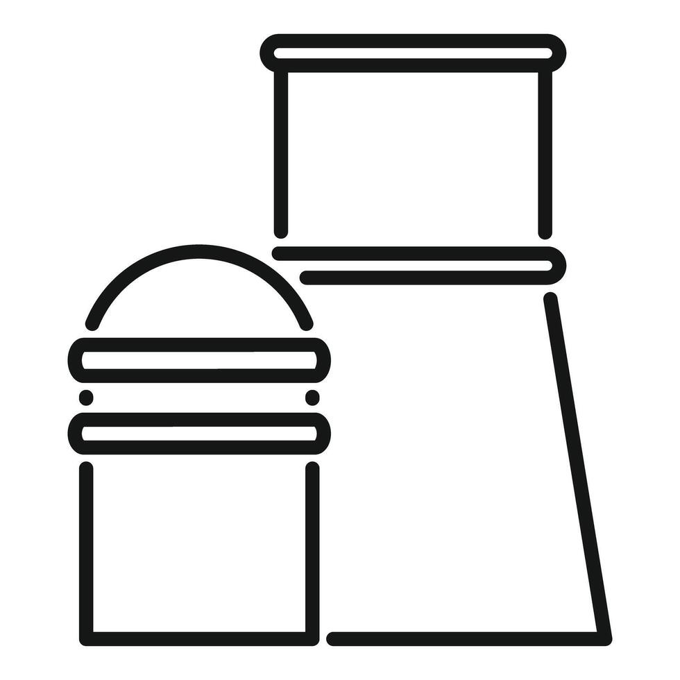 Line art icon of a nuclear power plant generating clean energy vector