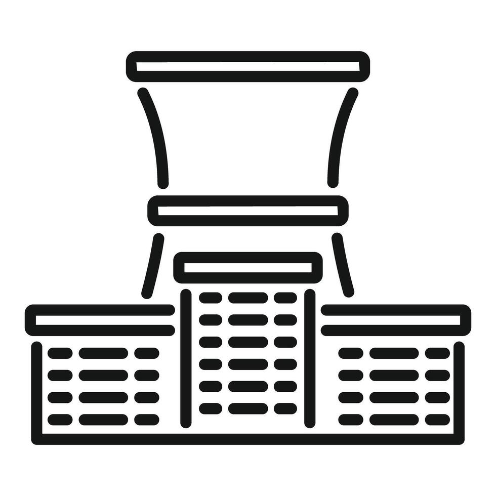 Nuclear power plant generating clean energy with cooling tower vector