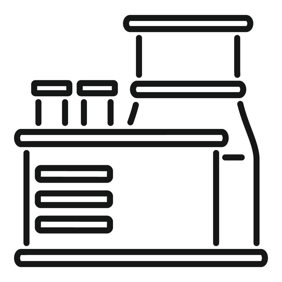 Laboratory equipment showing glass flasks on a shelf vector