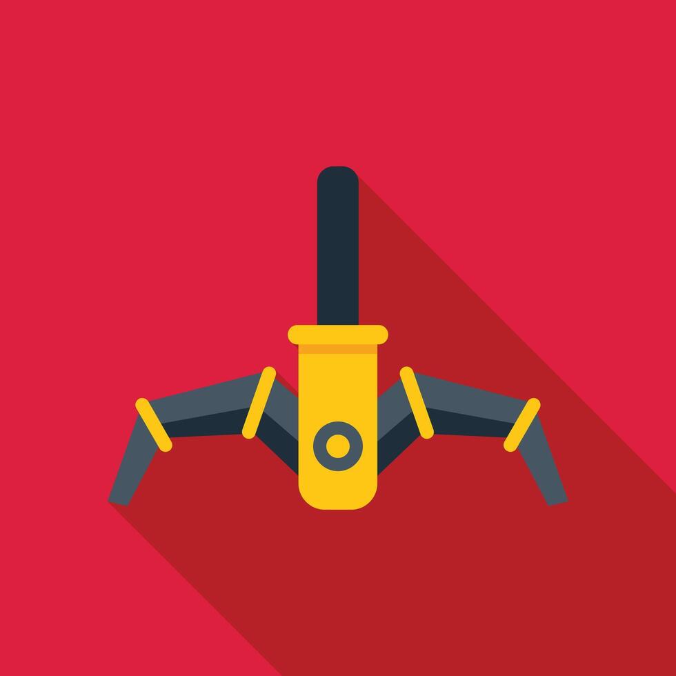 Robotic arm picking up object industrial automation icon vector